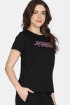 Zivame Knit Cotton Sleep Top - Black Beauty — thumbnail 3